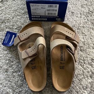 Birkenstock Arizona Tobacco Brown Double Strap Sandals, Size 41